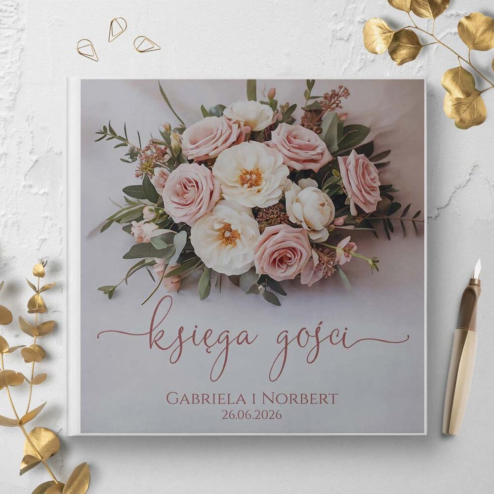 Księga gości weselnych - białe/czarne karty - Flawia 1