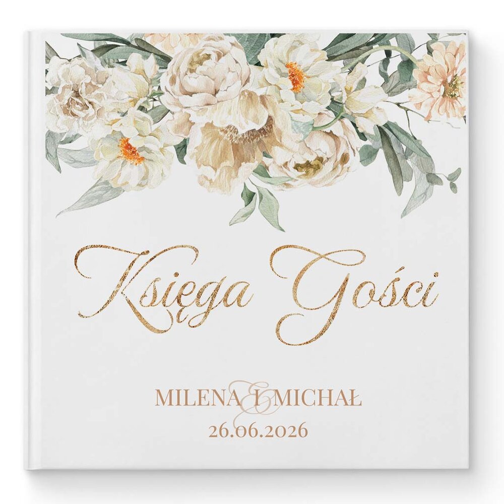 Księga gości weselnych - białe/czarne karty - Milana