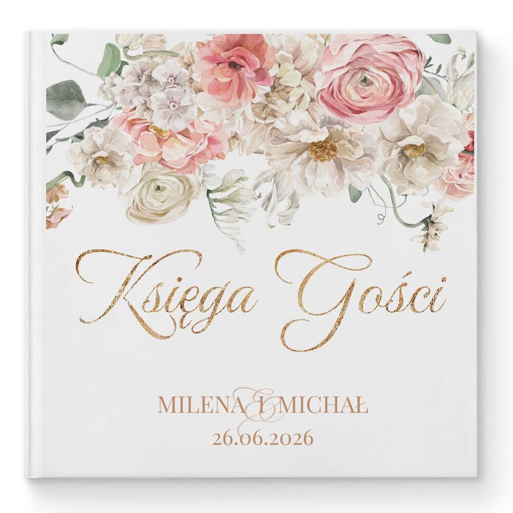 Księga gości weselnych - białe/czarne karty - Milana