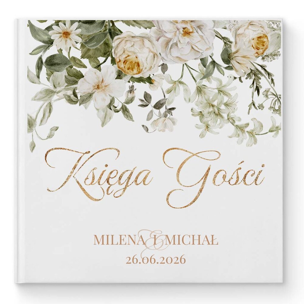 Księga gości weselnych - białe/czarne karty - Milana