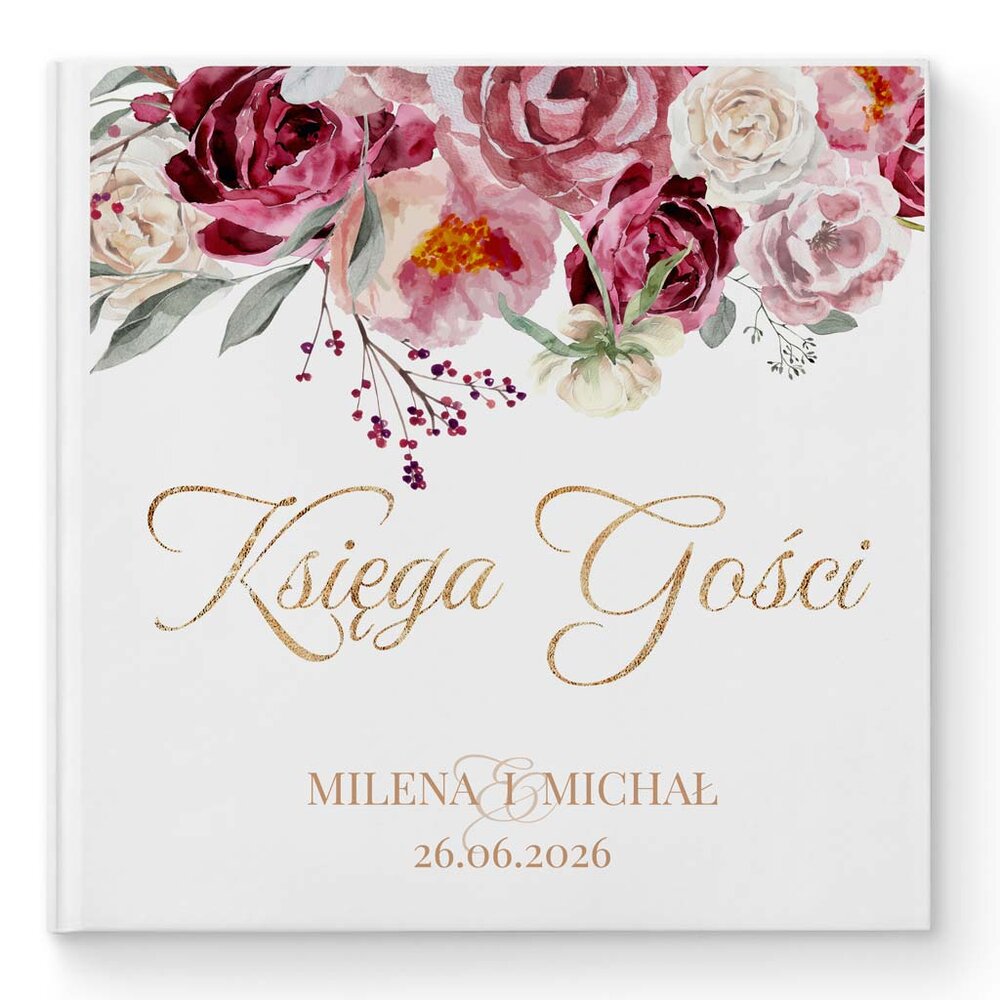 Księga gości weselnych - białe/czarne karty - Milana