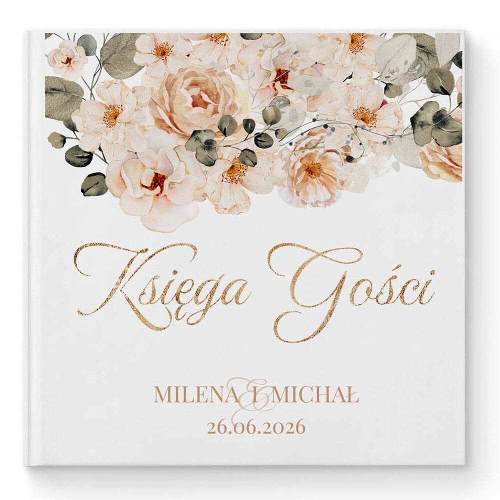 Księga gości weselnych - białe/czarne karty - Milana