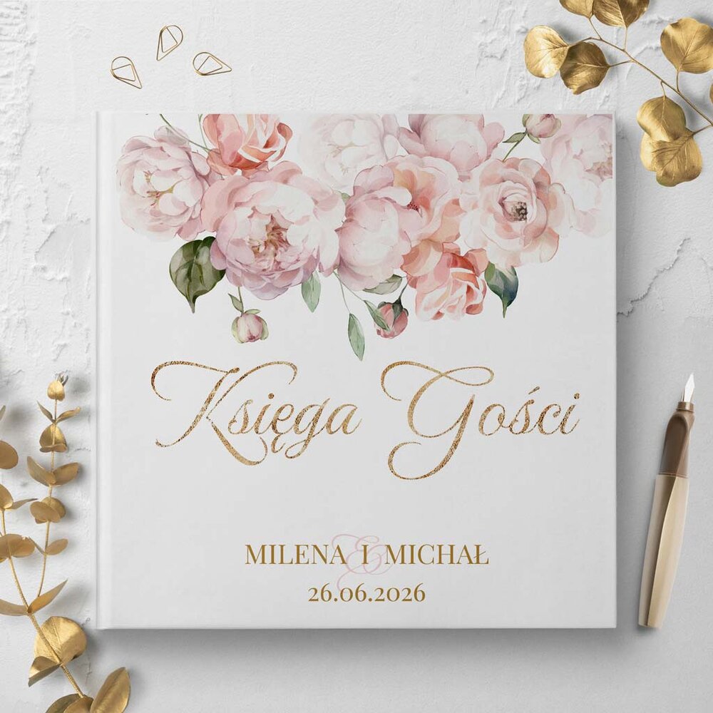 Księga gości weselnych - białe/czarne karty - Milana