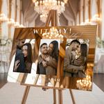 Lustrzana tablica powitalna ze zdjęciem