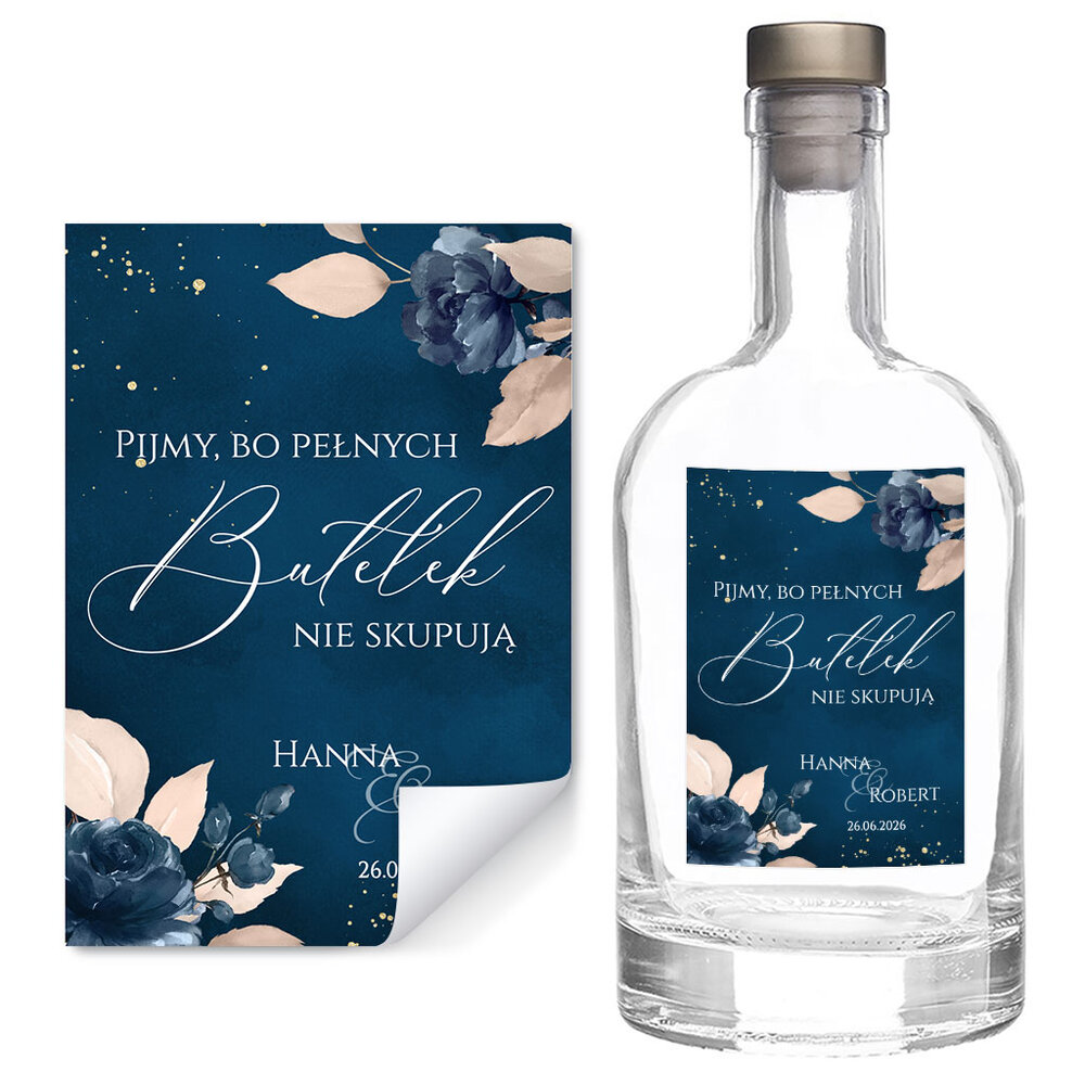 Naklejki na wódkę weselną 8szt - Megan