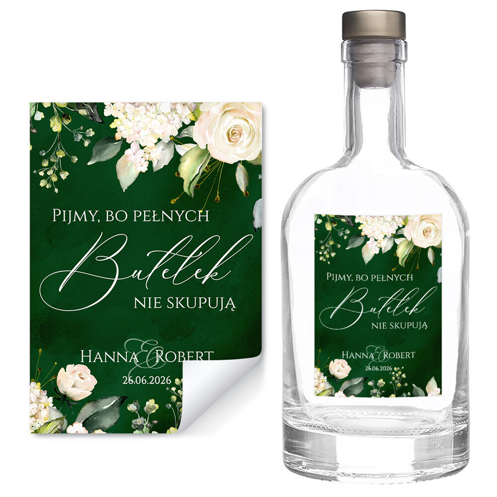 Naklejki na wódkę weselną 8szt - Megan