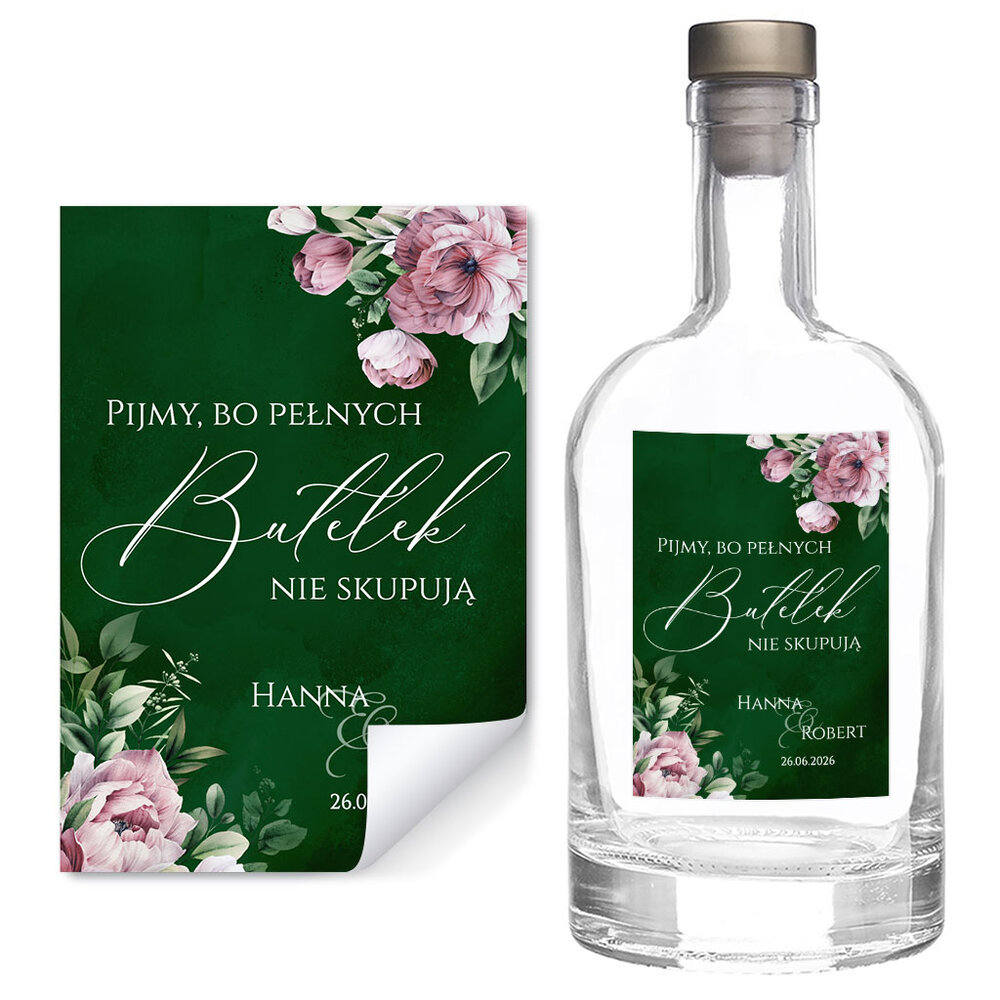 Naklejki na wódkę weselną 8szt - Megan