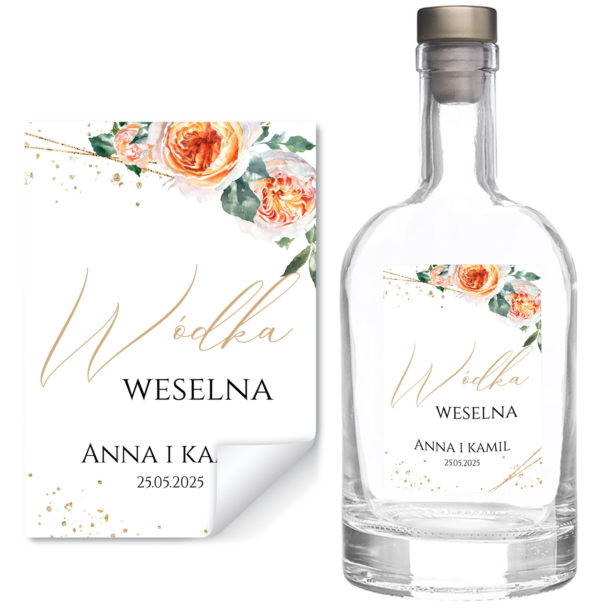 Naklejki na butelki Emilia