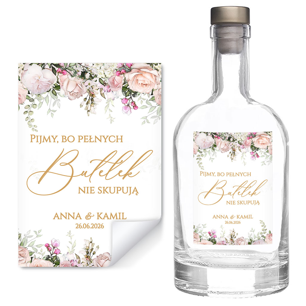 Naklejki na butelki Rose