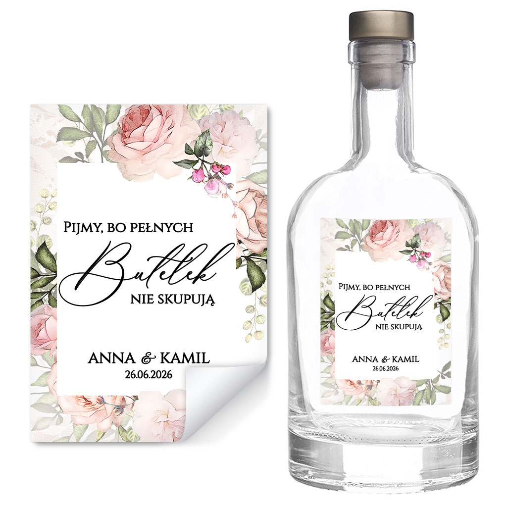Naklejki na butelki Rose
