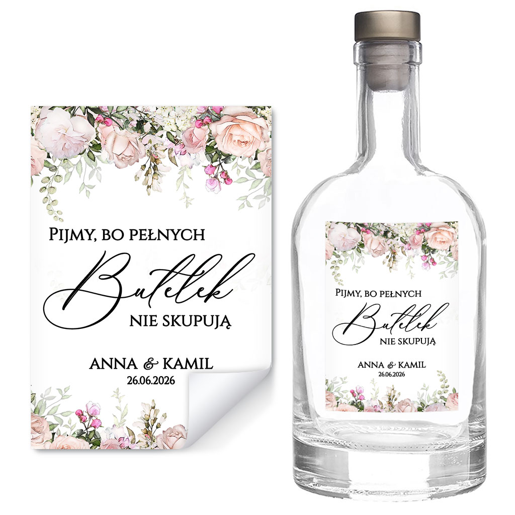 Naklejki na butelki Rose