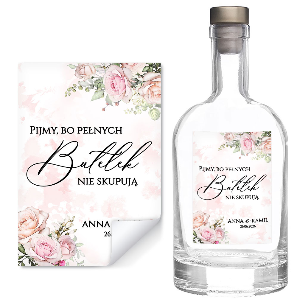 Naklejki na butelki Rose