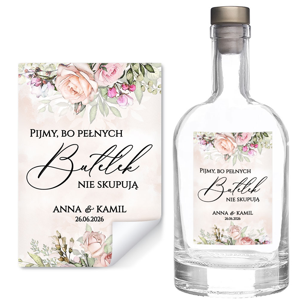 Naklejki na butelki Rose