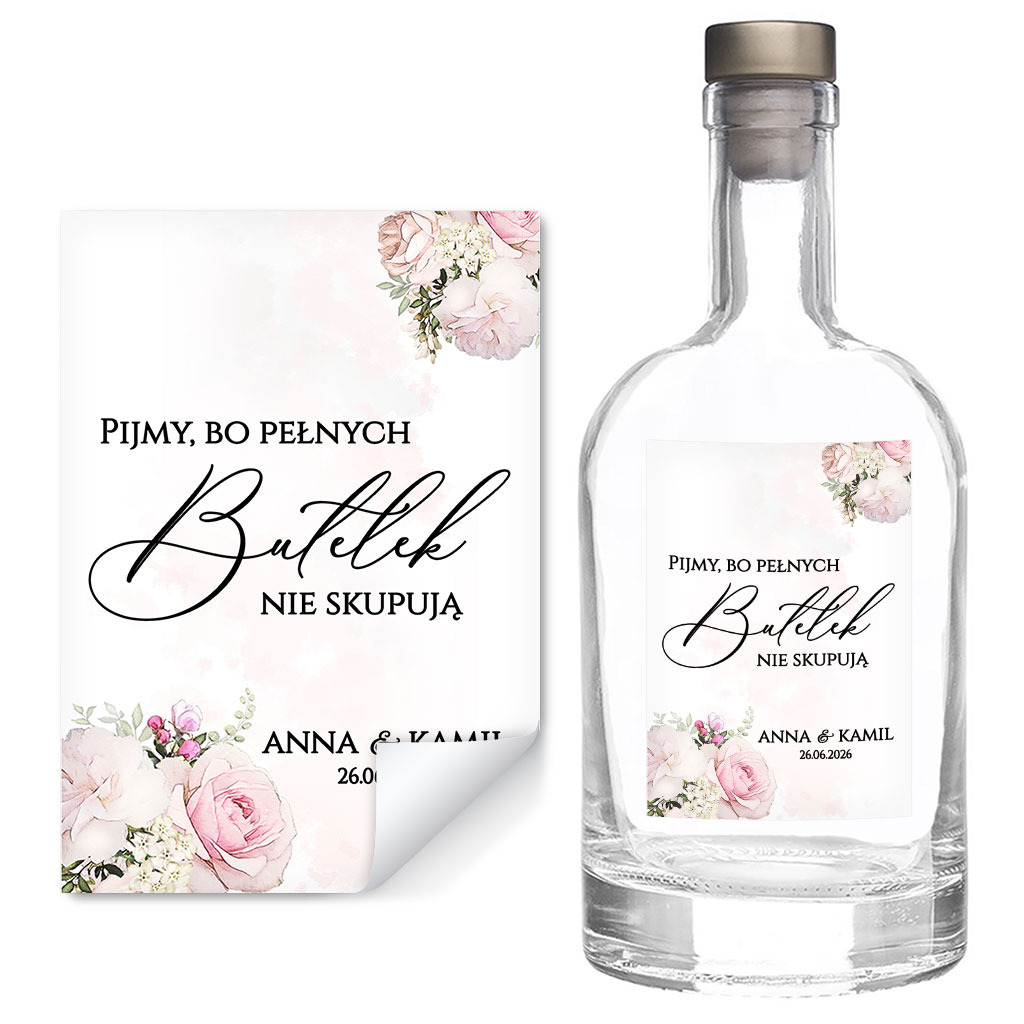 Naklejki na butelki Rose