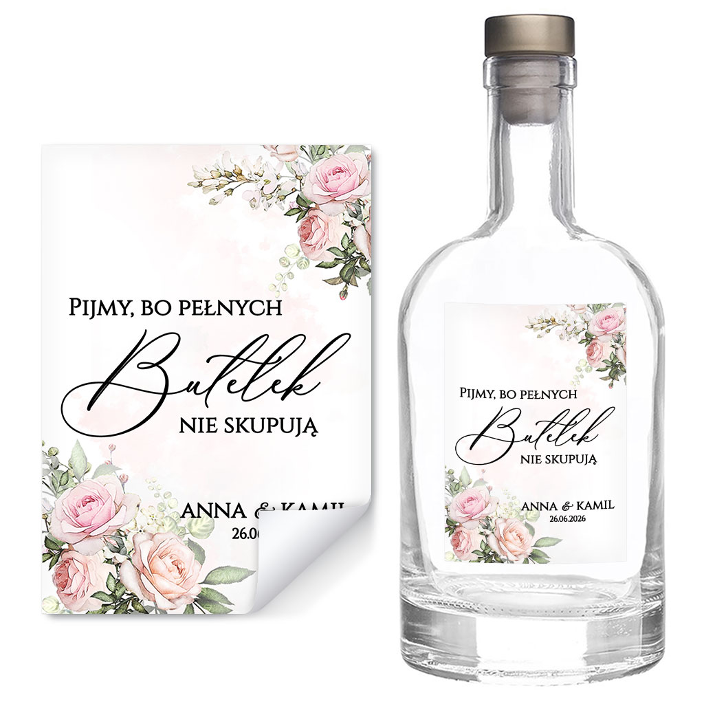 Naklejki na butelki Rose