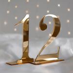 Numerki na stół z pleksi – złote lustro