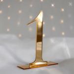 Numerki na stół z pleksi – złote lustro