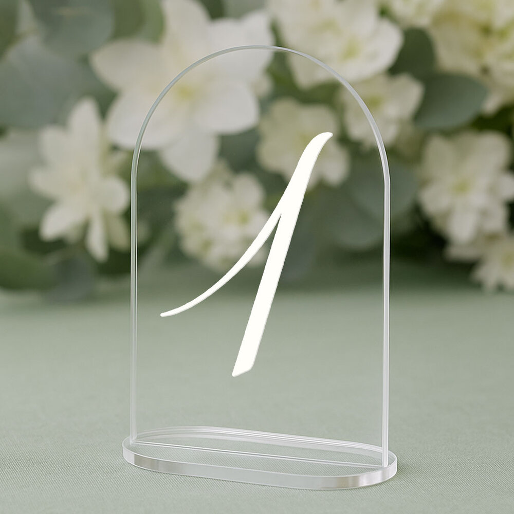 Numerki na stół z pleksi - łuk