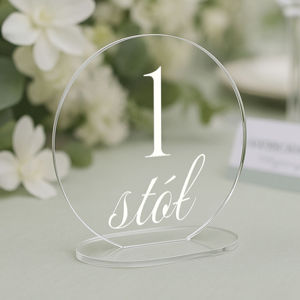 Numerki na stół z pleksi - okrągłe