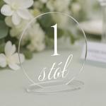 Numerki na stół z pleksi - okrągłe