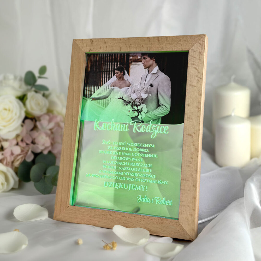 Podświetlane podziękowania dla Rodziców