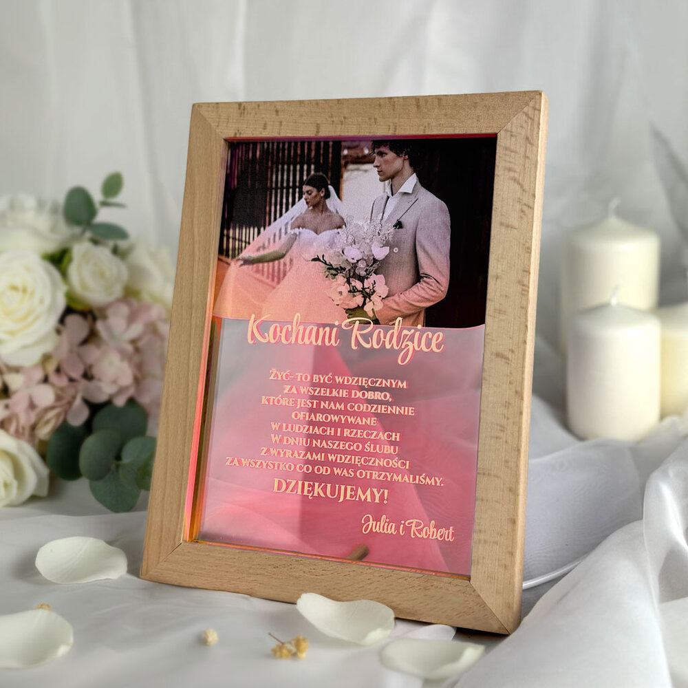 Podświetlane podziękowania dla Rodziców