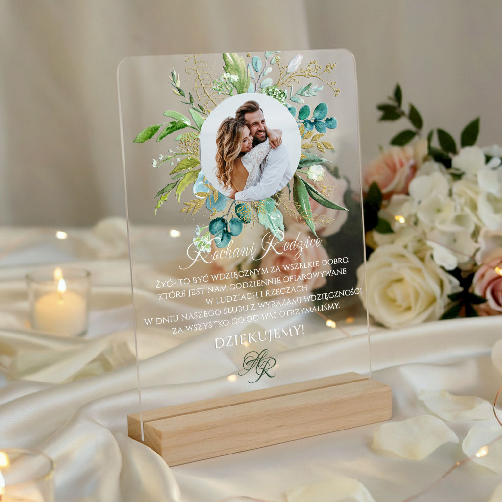 Podziękowania dla Rodziców pleksi
