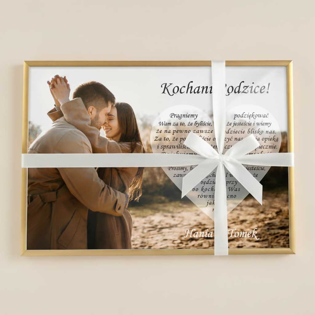 Podziękowania dla Rodziców ze zdjęciem