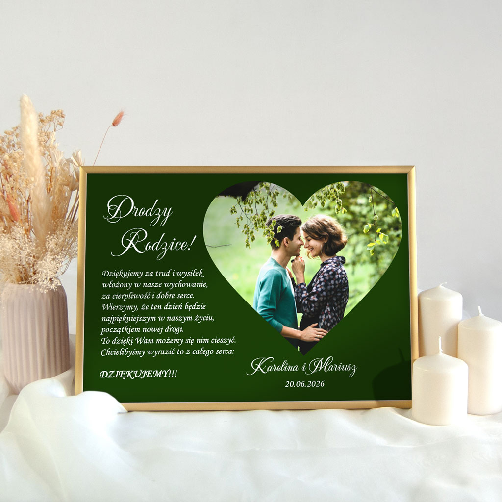 Podziękowania dla Rodziców ze zdjęciem