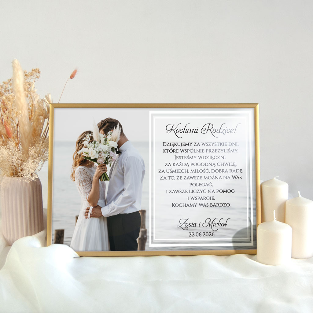 Podziękowania dla Rodziców ze zdjęciem