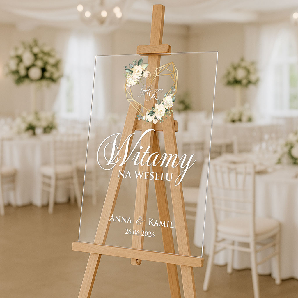 Akrylowa tablica powitalna Ariana2