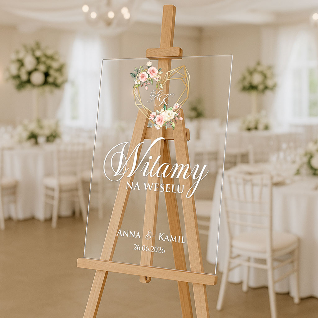 Akrylowa tablica powitalna Ariana2