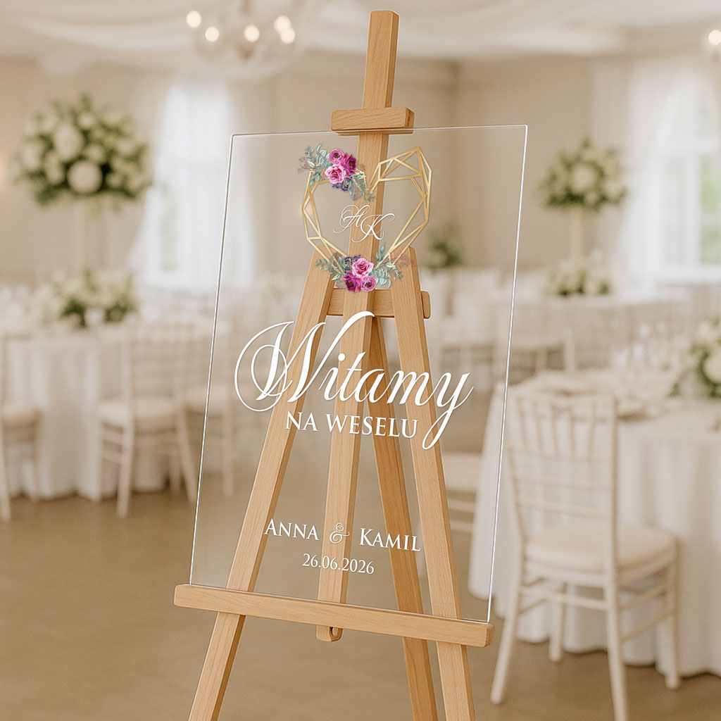 Akrylowa tablica powitalna Ariana2