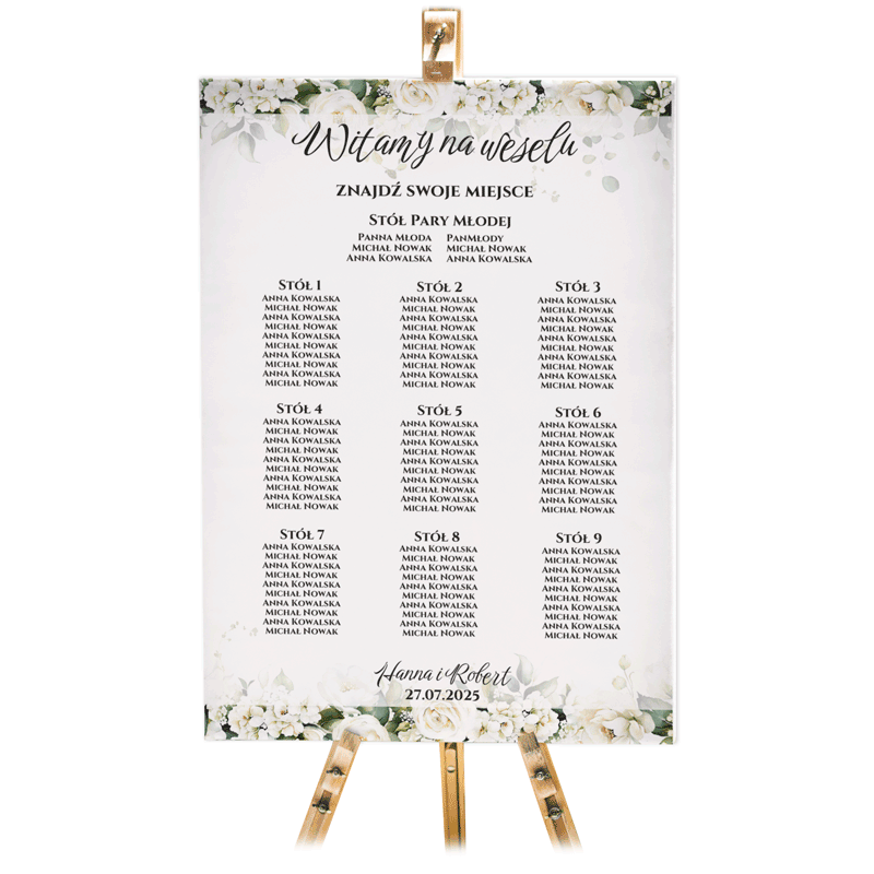 Tablica z usadzeniem gości 90x60 Iris