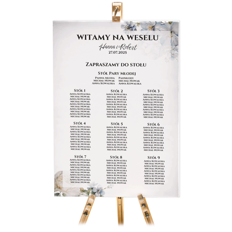 Tablica z usadzeniem gości 90x60 Iris