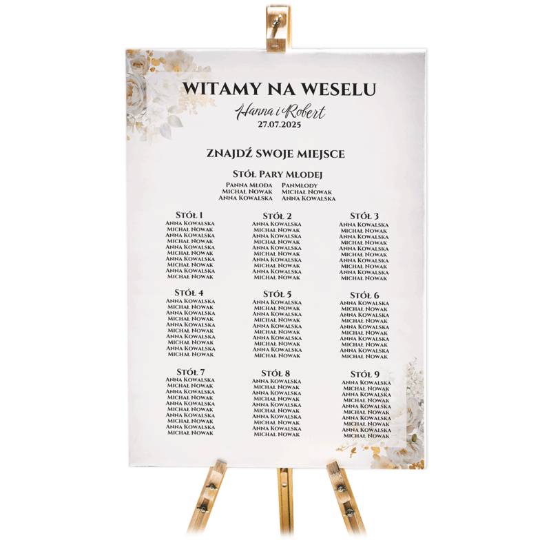 Tablica z usadzeniem gości 90x60 Iris