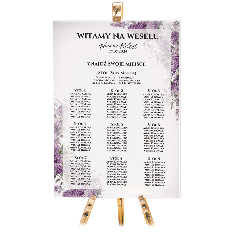 Tablica z usadzeniem gości 90x60 Iris