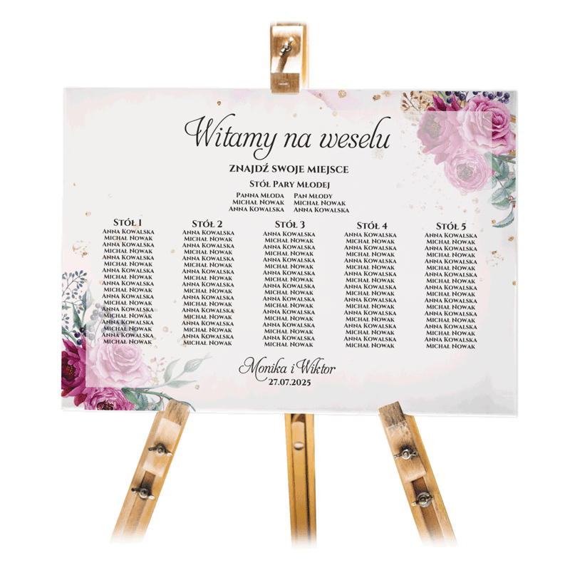 Tablica z usadzeniem gości 50x70cm POZIOM - Ariana2