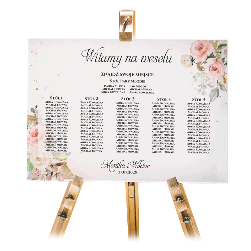 Tablica z usadzeniem gości 50x70cm POZIOM - Ariana