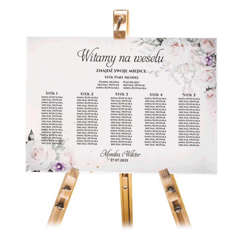 Tablica z usadzeniem gości 50x70cm POZIOM - Ariana2