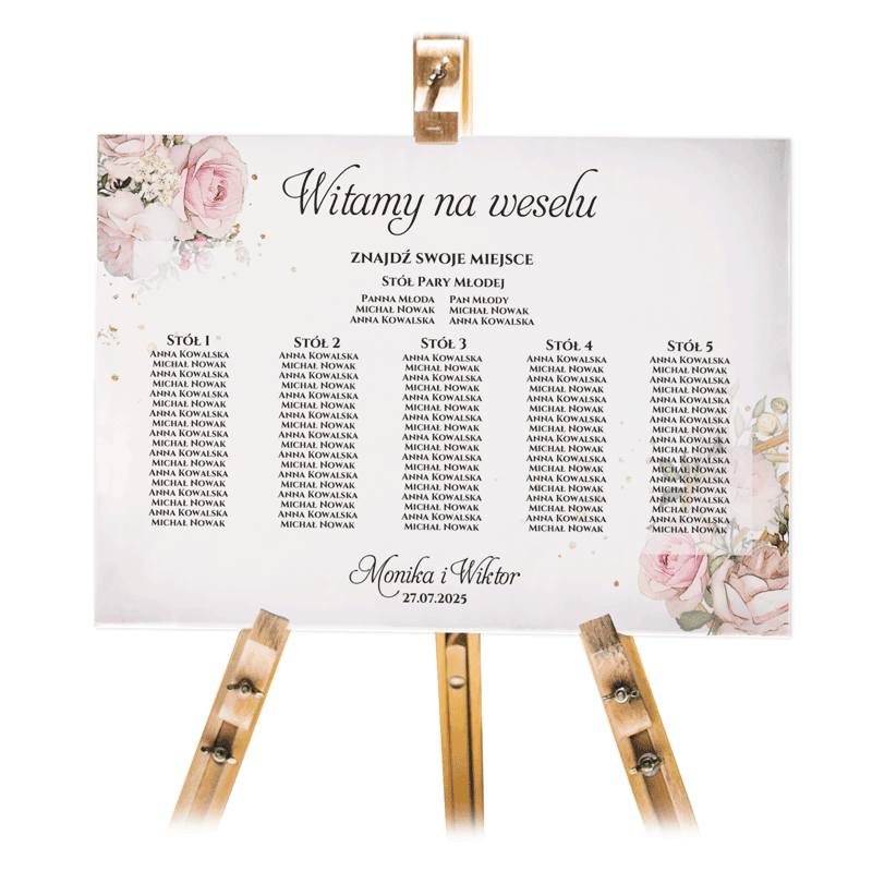 Tablica z usadzeniem gości 50x70cm POZIOM - Ariana