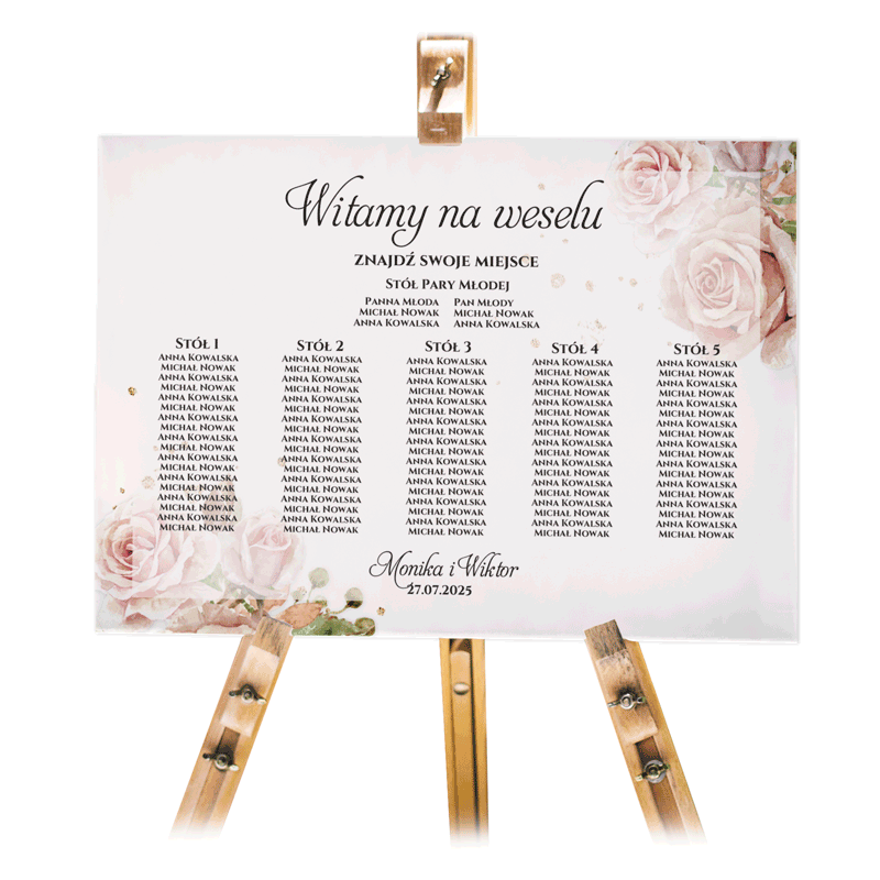 Tablica z usadzeniem gości 50x70cm POZIOM - Ariana2