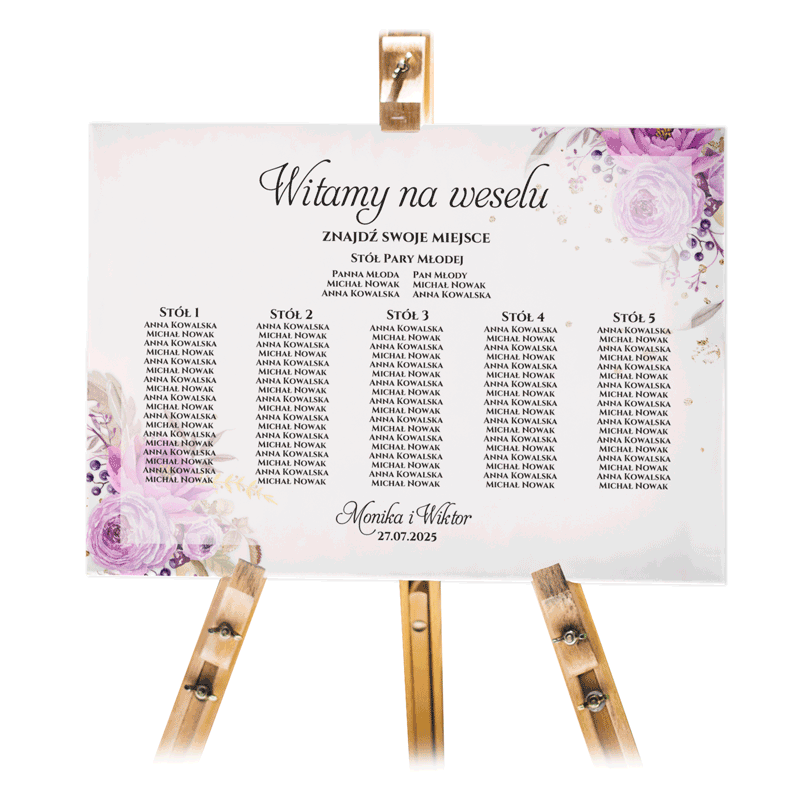 Tablica z usadzeniem gości 50x70cm POZIOM - Ariana2