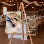 Akrylowa tablica powitalna ze zdjęciem