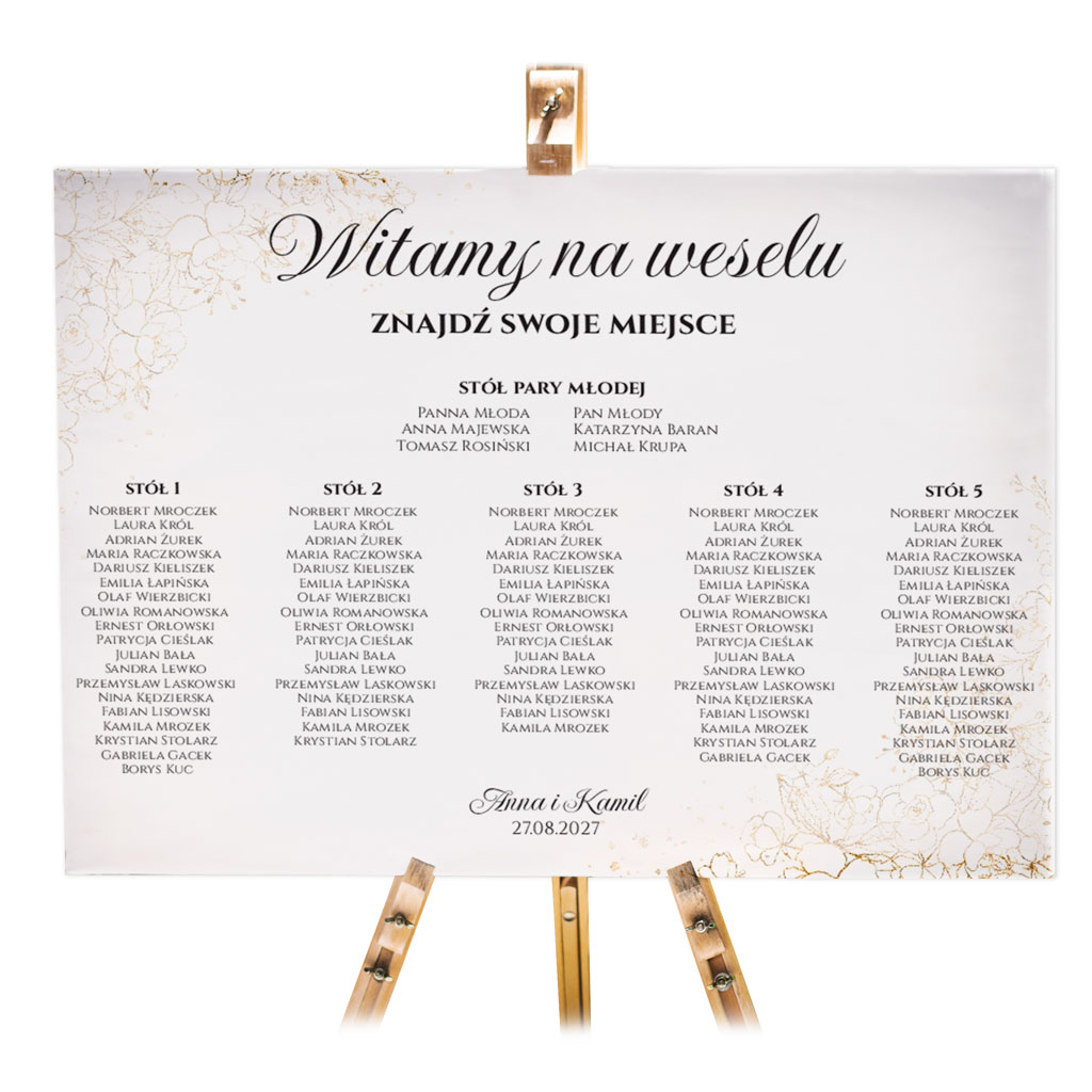 Tablica z usadzeniem gości 50x70cm POZIOM - Ariana