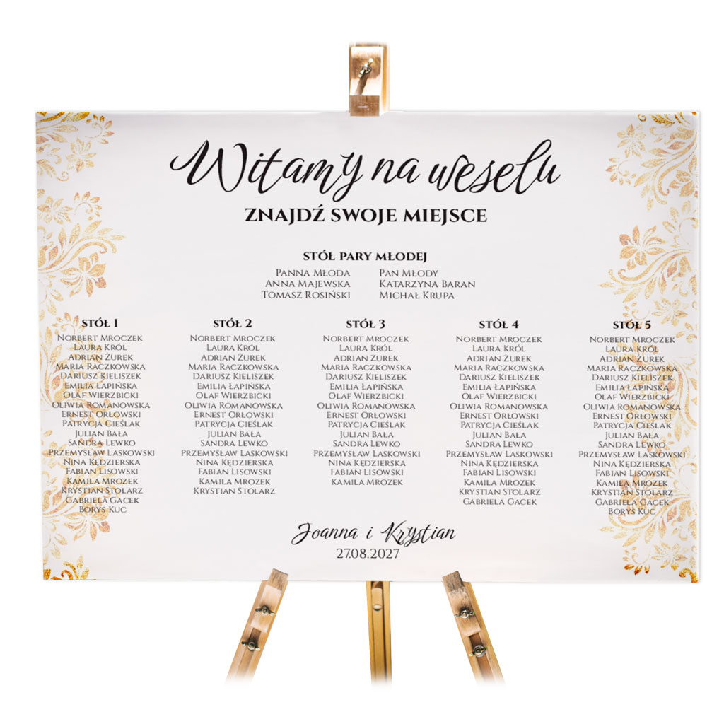 Tablica z usadzeniem gości 50x70cm POZIOM - Ariana