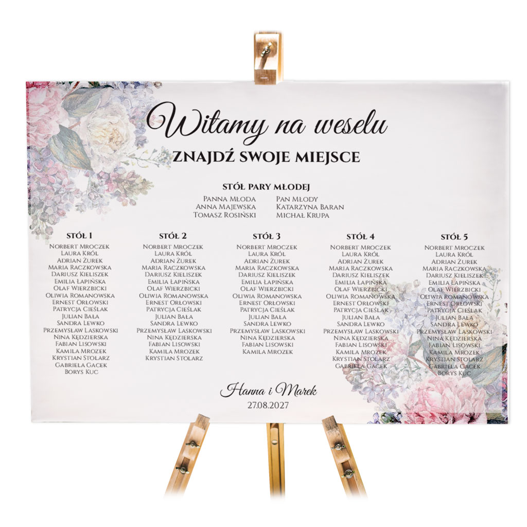 Tablica z usadzeniem gości 50x70cm POZIOM - Ariana