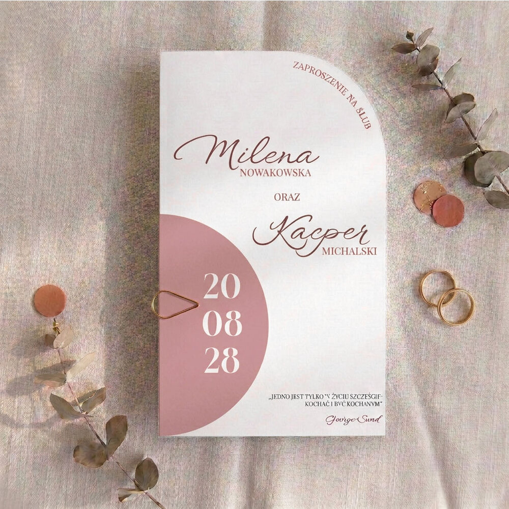 Zaproszenia ślubne z okładką serce - Karla 7