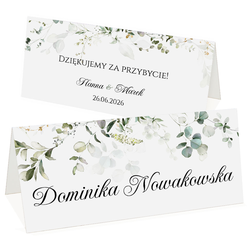 winietki na stół Eukaliptus