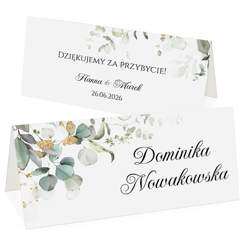 winietki na stół Eukaliptus